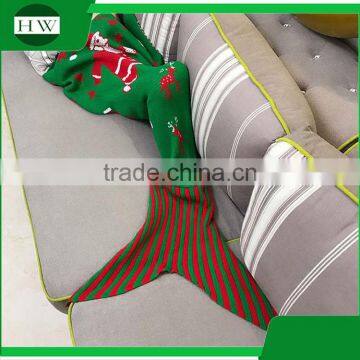 Christmas Gifts Custom Crochet Knitted Fleece Kids Children Baby Mermaid Blanket photo-3