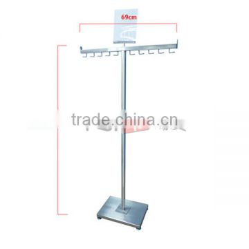 Floor Standing Metal Bag Display Stand With 10 Hooks