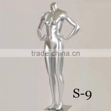 New design silver sexy mannequin female headless femamle mannequins