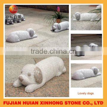 Life size Tummy sleeping foo dog stone statue for yard decoration