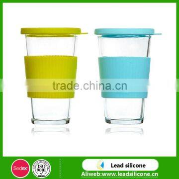 Eco- Friendly Collapsible Silicone Heat Insulation Colorful Cups Sleeve photo-2