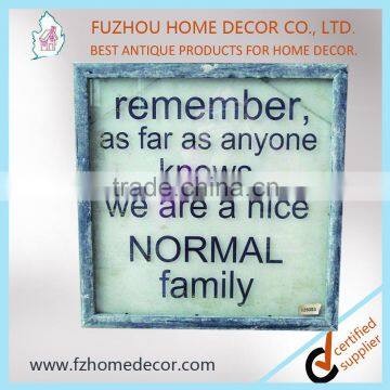 2016 New Style Rural Glass Printing With Antique Wooden Frame