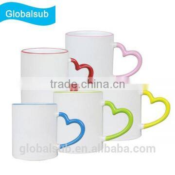 Custom color rim and handle photo mugs for sublimation