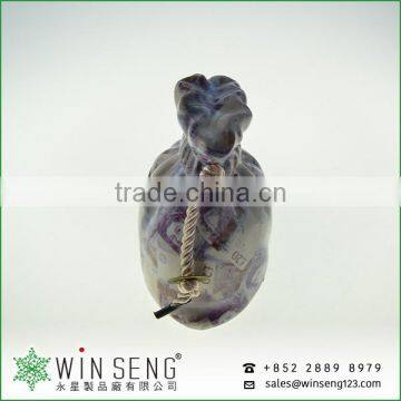 Painting Money Pattern With Bag Model Shape Ceramic Coin Bank for Decoration photo-2