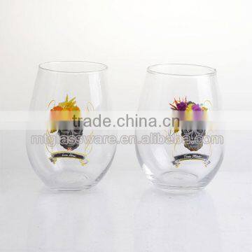 Halloween Pretty Skull Stemless Wine Glass Cup for Drinking