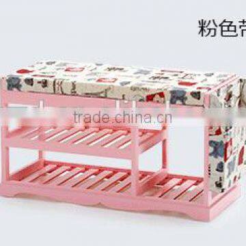 Solid Wood With Pads Two Layers of Stool in Shoes photo-3