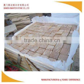 High quality sandstone paving stone,sandstone cube stone,sandstone mesh paver