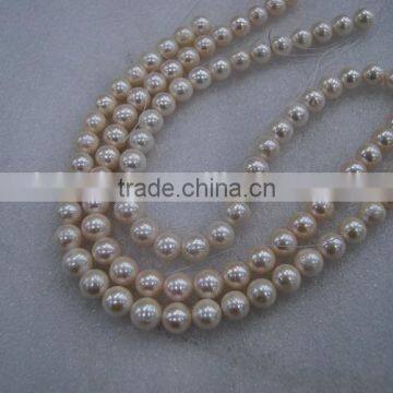 Big 11-12mm White Round Freshwater Pearl Strand photo-3