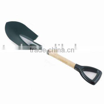 Wood handle garden shovel