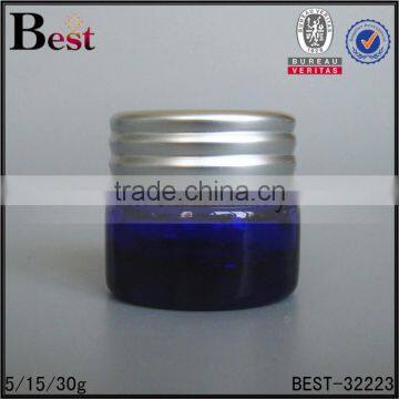 5g 15g 30g Hot Products Small Cosmetic Jar Blue Glass Cream Jar With Black Plastic Lid China Suppliers photo-4