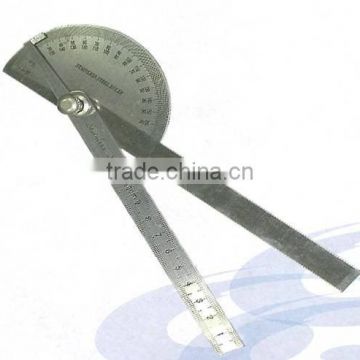 Adjustable Round Head Stainless Steel Bevel Protractor Ruler with Double Rule Bar for Measuiring Tools