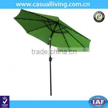 9ft/10ft Patio Solar Adjustable Steel Market Umbrella with LED Light