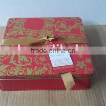 Square Gift Tin with Ribbon and Hang tag