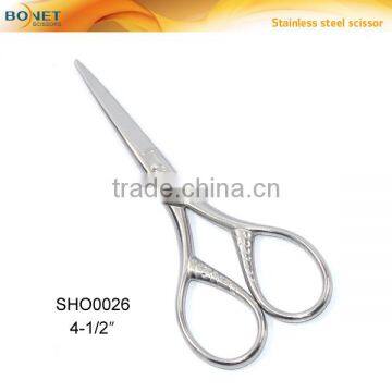 SHO0026 CE certificated 4-1/2'' household Fully stainless steel sewing/thread/embroidery scissors