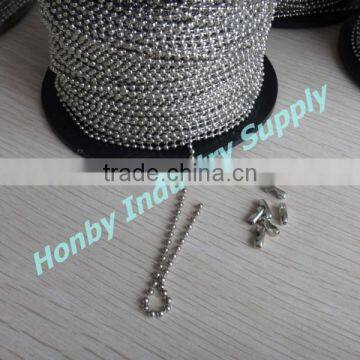 Wholesale 2.4mm Silver Color Metal Ball Chain Spool With Connector