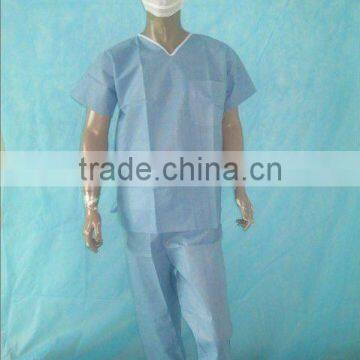 disposable nonwoven patient coat of light blue
