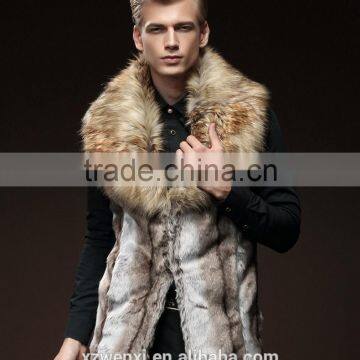 2016 winter new design faux fur man vest wholesale warm waistcoat