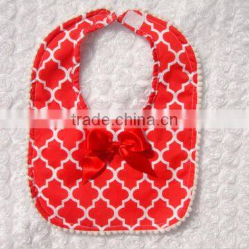 Beautiful quatrefoil cotton baby bib,baby bib in china