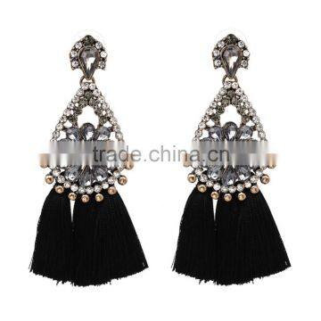 Bohemian Long Tassel With Rhinestone Dangle Earrings for Women Jewelry photo-3