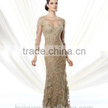 new designer lace open back elegant dresses long sleeves