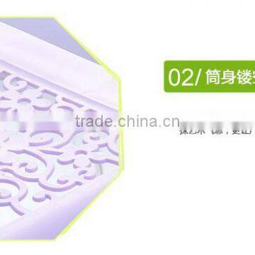 Flower Design Trash Can Office Square Plastic Waste Bin in Purple photo-5