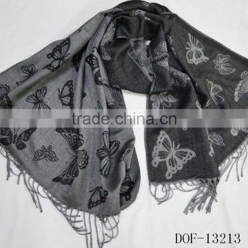 The Latest Large 100%rayon Soft Designer Jacquard Butterfly Shawl photo-3