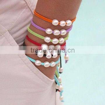 mulicolored suede leather cord bracelet jewelry persnalized pearl bead leather jewelry 2014 spring summer bracelet jewelry