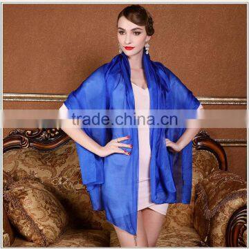 Best-selling Chinese Solid White Blue Purple Pink Pure 100% Silk Long Scarf photo-5
