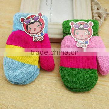 TC13028 Low Price Cute Fingerless Kids Gloves New Fashion Knitted Winter Warm Kids Mitten Gloves photo-2
