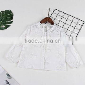 Zm35743a Kids Clothing Girls Latest New Model Casual White Long Sleeve Shirts photo-5