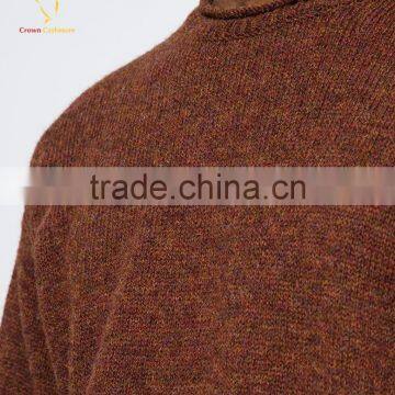 Knitting Pattern Crew Neck Men Cashmere Sweater Autumn Solid Color photo-5