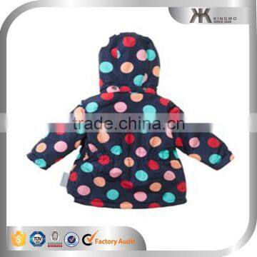 Custom Girl's Polka Dot Jacket/Wholesale Kids Wear Coat Manufacture in China