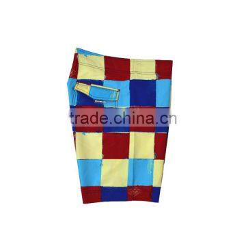 Men's Square Print 100% Polyester Microfibe Brushed Board Shorts Custom photo-3