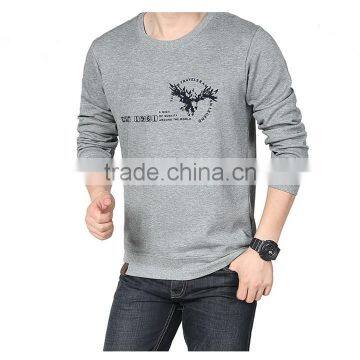 Custom Logo Printing Casual Round Neck 100% Cotton Custom Long Sleeve Man Tshirt photo-6