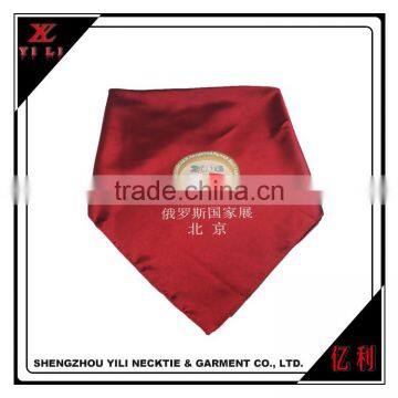 100% Polyester Big Square Wine Red Custom Logo Scarf for Organization photo-3