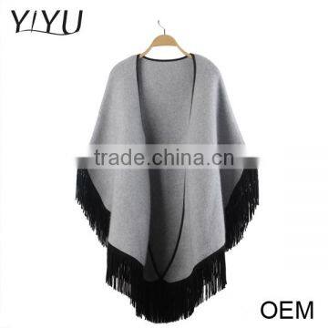 Cashmere Poncho Capes,Winter Women Tassel Ponchos photo-3