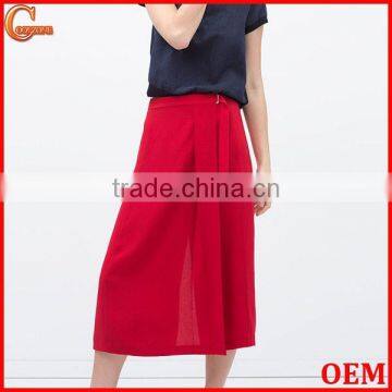 100% Polyester buckle waist sarong long skirt with loose cut design