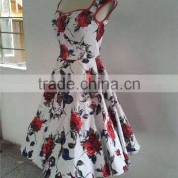Walson clothes New 40s 50s Lady Wiggle Vintage Retro Style Rockabilly Dress jive rockabilly dress print floral dress party dress