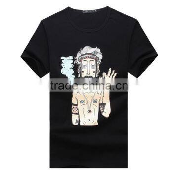 Wholesale Customised Print Design Black Cotton T-shirt For Men,Plain Mens T Shirt photo-3