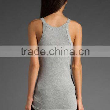 Dri Fit Grey Low Cut Yoga Tank Tops for Girls photo-3