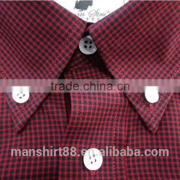 Button Down Collar Long Sleeve Gingham Causal Men Shirt 100% Cotton photo-4