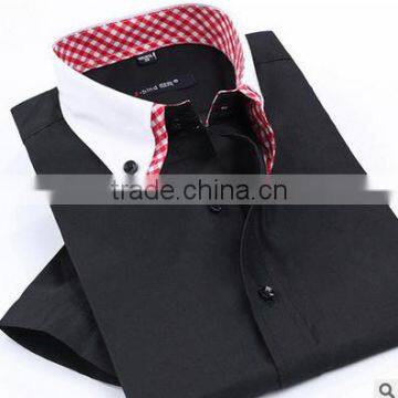 Black solid color handsome classical cool men's shirt clothing double collar button down Indian style shirt for men daily life