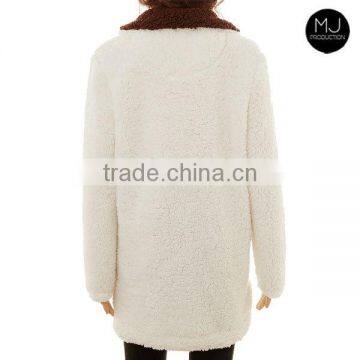 Factory Woman Plain Sherpa Pullover Sweater Wholesale Clothing photo-6
