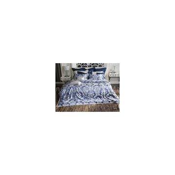 Blue Silk Jacquard Noble Luxury Bed Sets Exquisite For Business Men