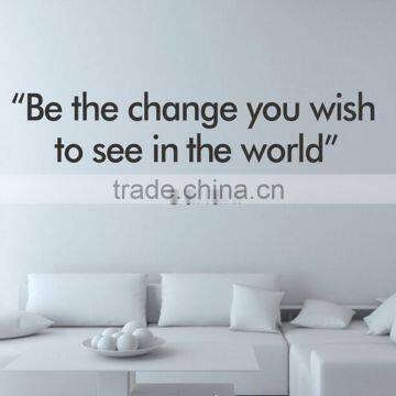 Be The Change You Wish Inspirational Decal Wall Decor Quote Vinyl Art Sticker