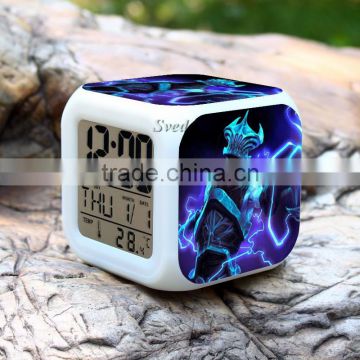 (Hot Games) Dota character clock,Led calendar alarm clock, digital projector led alarm clock