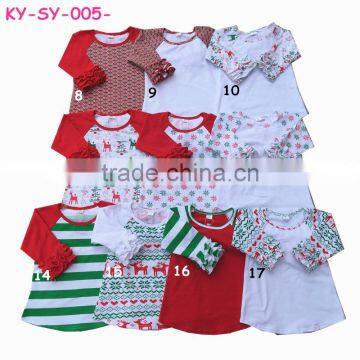 Mommyhome Christmas clothing tops baby girls icing raglan shirts M6090302