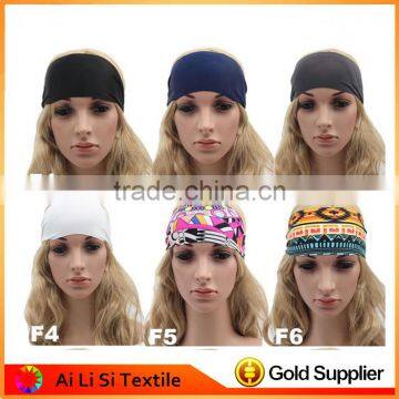 Custom Printed Turbans Ladies Crochet Flower Turbans Grils Fashion Turban Headband