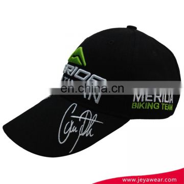 Factory Wholesale 100% Cotton Black Flat and 3D Puff Embroidery Baseball cap