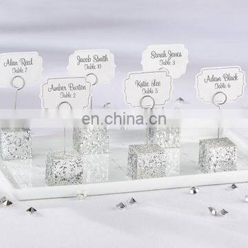 Just Arrival Wedding Supplies Favor Gifts Silver Glitter Cube Place Card Holders